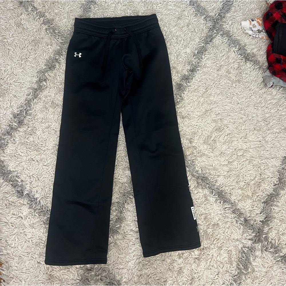 Under Armour black MSU wide leg joggers
